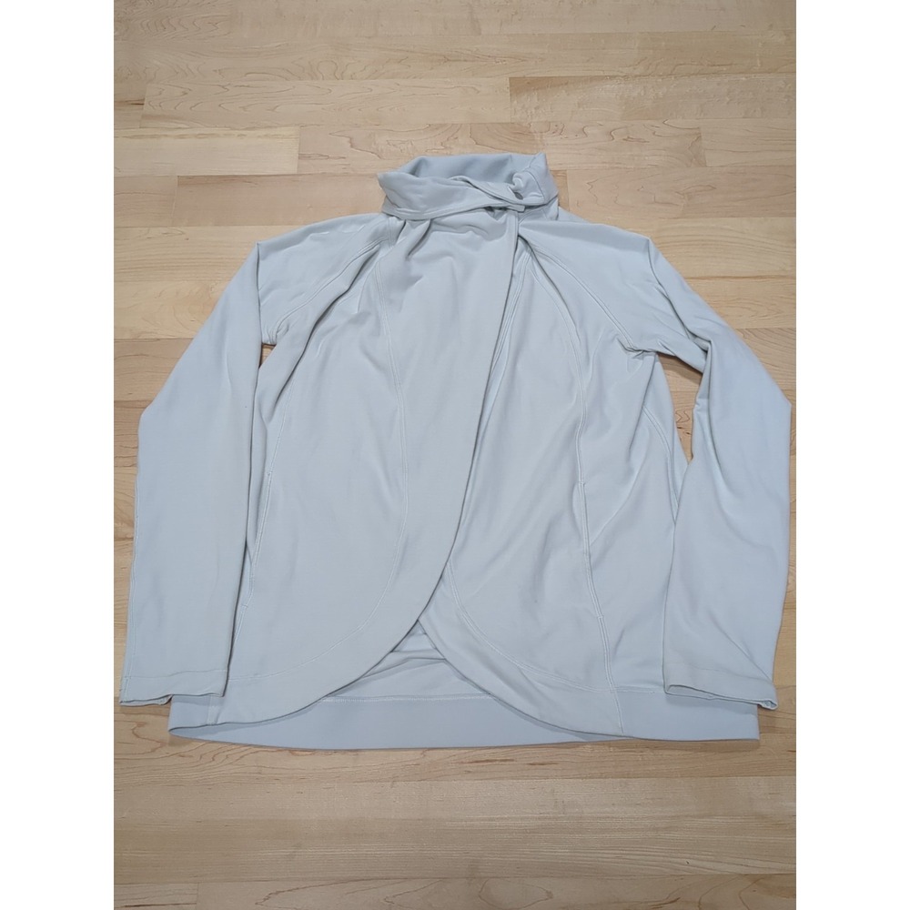 Lululemon Ready To Rulu Wrap Cardigan Snap Ocean Mist Size 8 Gray Blue